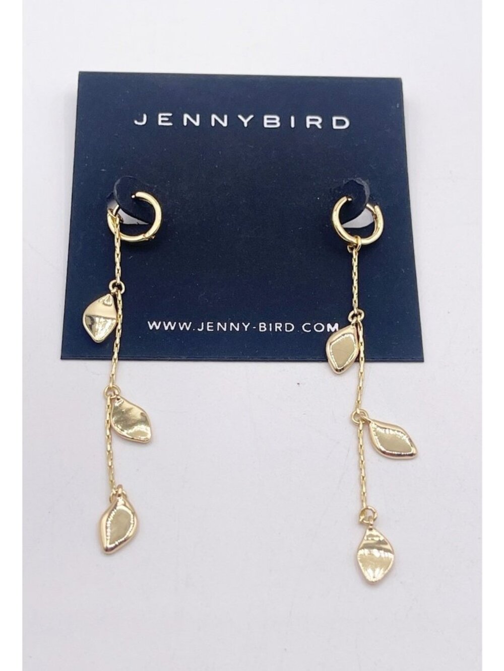 New Jenny Bird Foil Dangle/Drop Earrings Gold Tone MSRP $105 Gift For Her